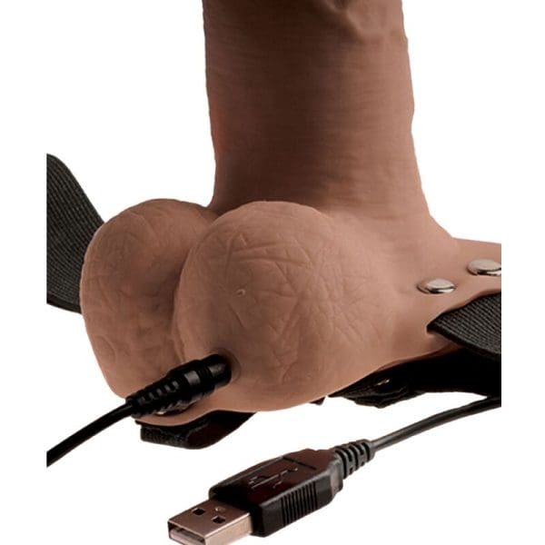 FETISH FANTASY SERIES - ADJUSTABLE HARNESS REALISTIC PENIS WITH RECHARGEABLE TESTICLES AND VIBRATOR 15 CM 4